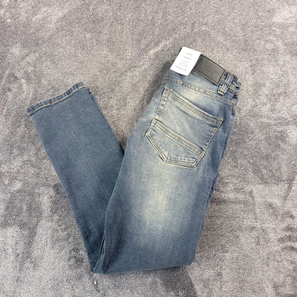 Kenneth Cole New York Mens Slim Fit Stretch Jeans Salem Blue 30x30 KU9W47DSLED6